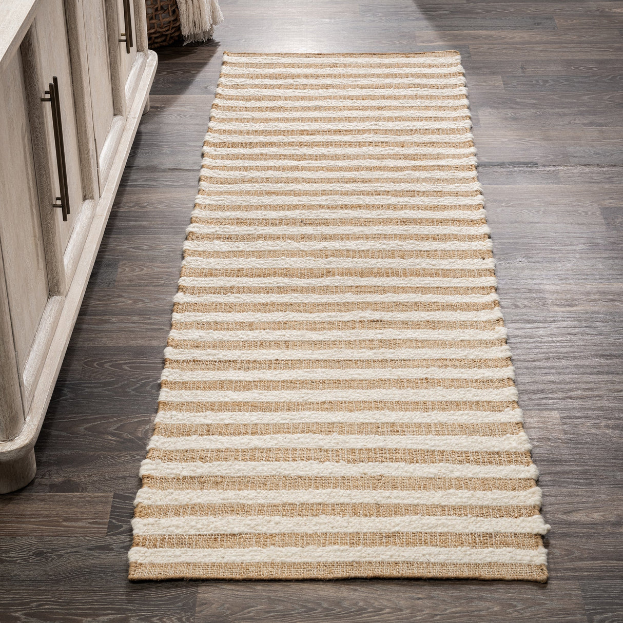 Rhodes Stripe Natural/Ivory Rug by Classic Home at Eve Furniture