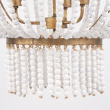 Rhone Gold Metal and Wood Beaded Chandelier by Mercana at Eve Furniture