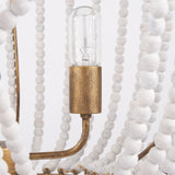 Rhone Gold Metal and Wood Beaded Chandelier by Mercana at Eve Furniture