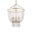 Rhone Gold Metal and Wood Beaded Chandelier by Mercana at Eve Furniture