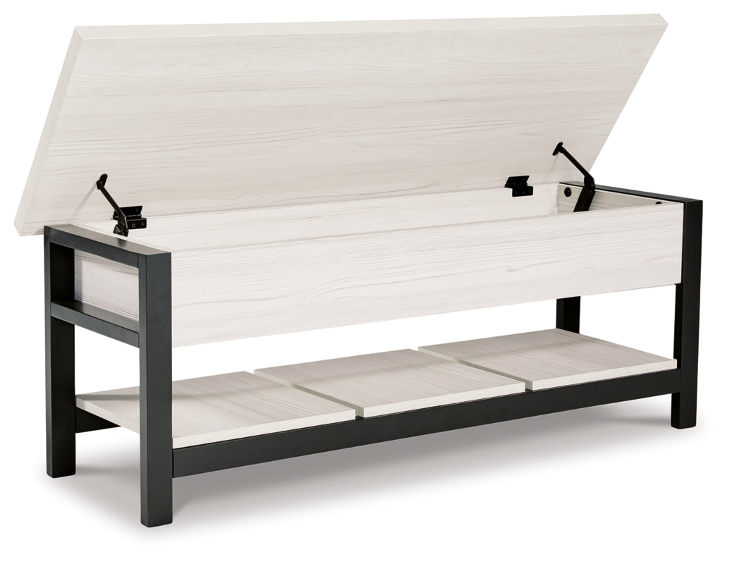 Rhyson White Storage Bench by Ashley at Eve Furniture