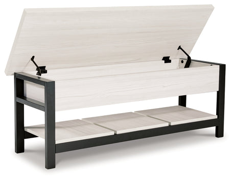 Rhyson White Storage Bench by Ashley at Eve Furniture