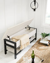 Rhyson White Storage Bench by Ashley at Eve Furniture