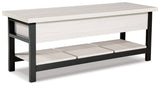 Rhyson White Storage Bench by Ashley at Eve Furniture