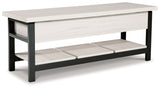 Rhyson White Storage Bench by Ashley at Eve Furniture
