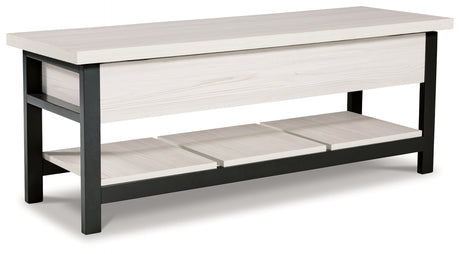 Rhyson White Storage Bench by Ashley at Eve Furniture