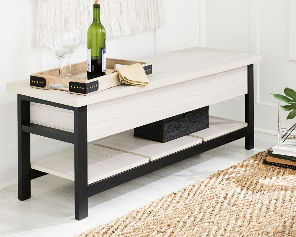Rhyson White Storage Bench by Ashley at Eve Furniture