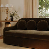 Rialto Dark Green Faux Mohair Sofa