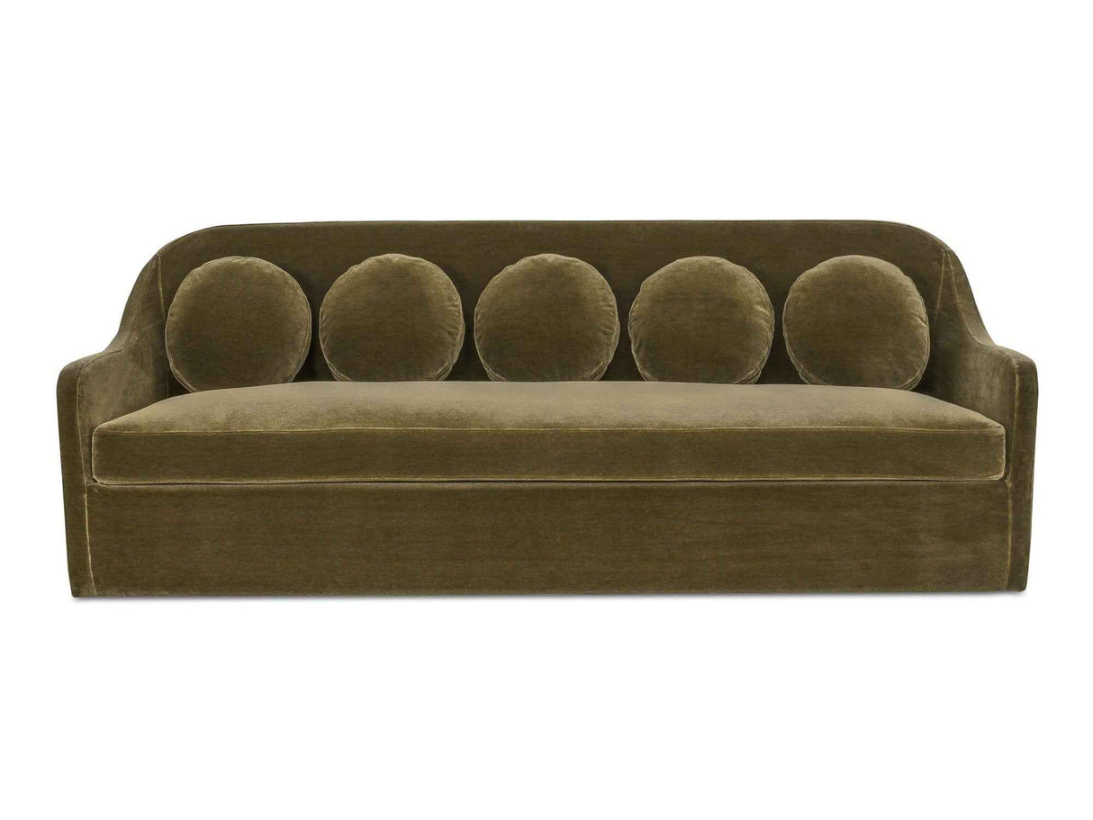 Rialto Dark Green Faux Mohair Sofa