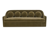 Rialto Dark Green Faux Mohair Sofa