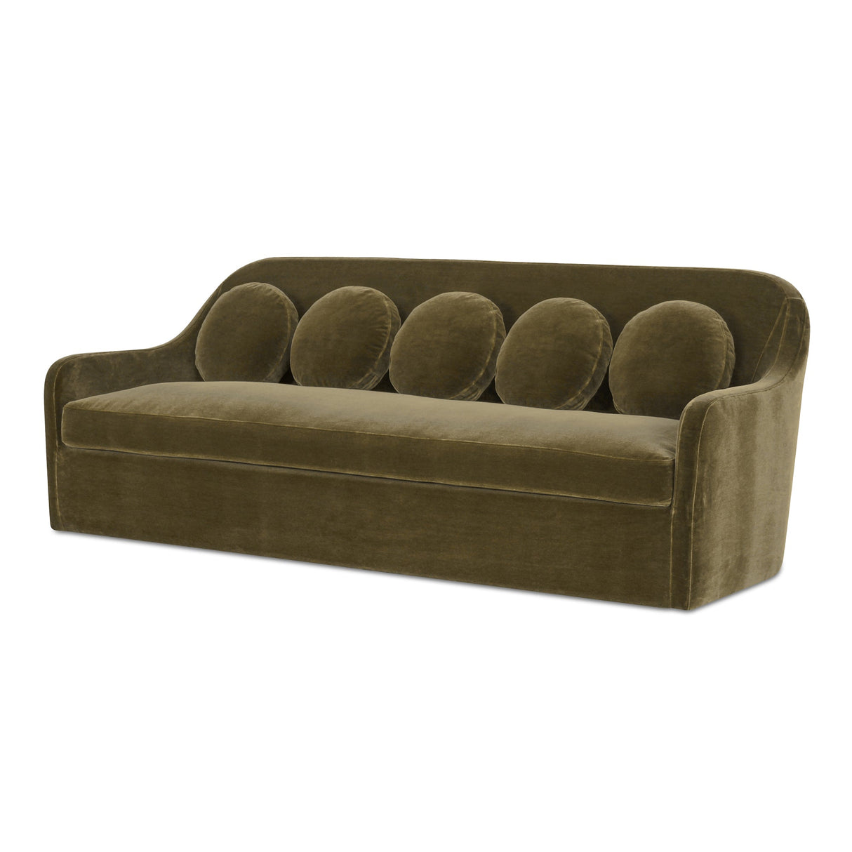 Rialto Dark Green Faux Mohair Sofa by Moe's Home at Eve Furniture
