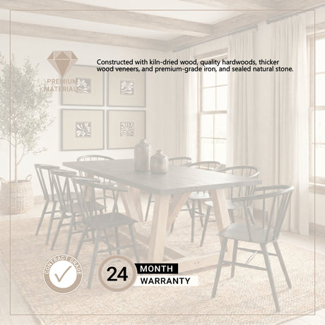 Rialto Rectangular Two-Tone Black and Brown Solid Wood Dining Table by Mercana at Eve Furniture
