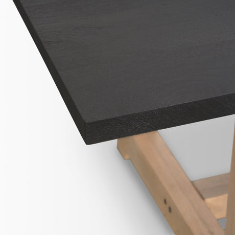 Rialto Rectangular Two-Tone Black and Brown Solid Wood Dining Table by Mercana at Eve Furniture