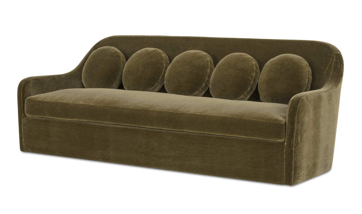 Rialto Sofa Dark Green Faux Mohair by Moe's Home at Eve Furniture