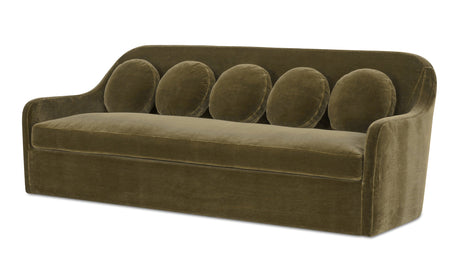 Rialto Sofa Dark Green Faux Mohair by Moe's Home at Eve Furniture