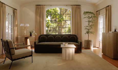 Rialto Sofa Dark Green Faux Mohair by Moe's Home at Eve Furniture