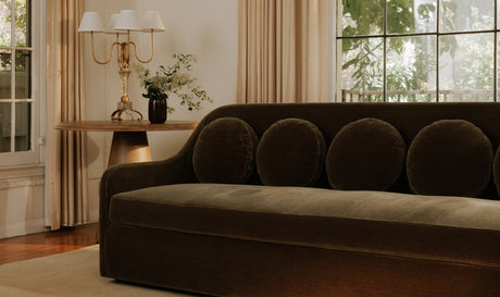 Rialto Sofa Dark Green Faux Mohair by Moe's Home at Eve Furniture