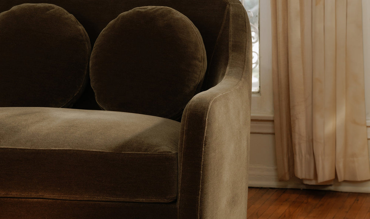 Rialto Sofa Dark Green Faux Mohair by Moe's Home at Eve Furniture