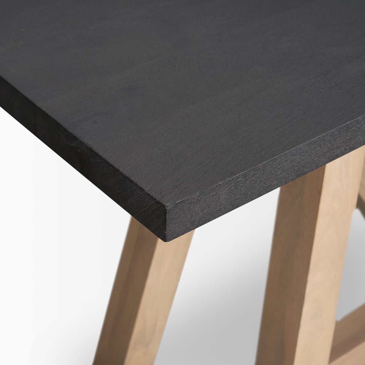 Rialto Two-Toned Black and Brown Wood Angular Leg Console Table by Mercana at Eve Furniture