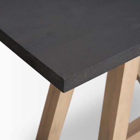 Rialto Two-Toned Black and Brown Wood Angular Leg Console Table by Mercana at Eve Furniture
