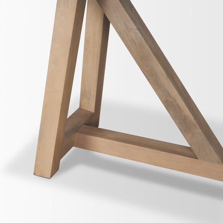 Rialto Two-Toned Black and Brown Wood Angular Leg Console Table by Mercana at Eve Furniture