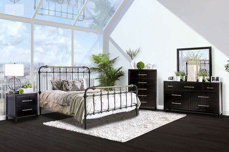 Riana Antique Black King Bed by Furniture of America at Eve Furniture
