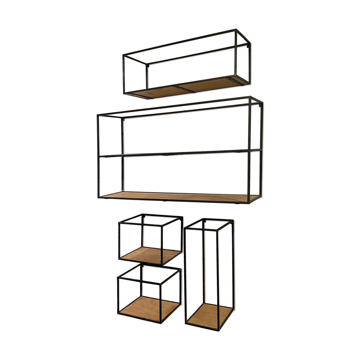 Riaz Set of 5 Wood & Metal Shelves by Mercana at Eve Furniture