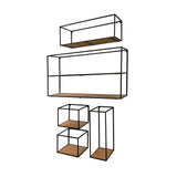 Riaz Set of 5 Wood & Metal Shelves by Mercana at Eve Furniture