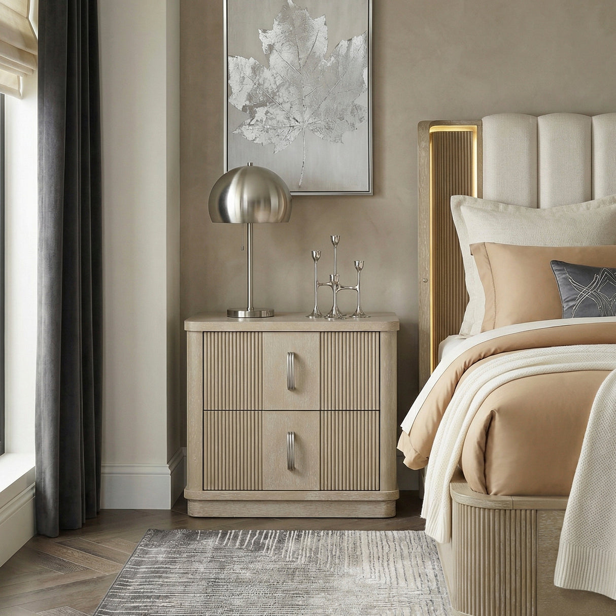 Ribbon Light Brown 5-Piece Queen Bedroom Set by Homelegance at Eve Furniture