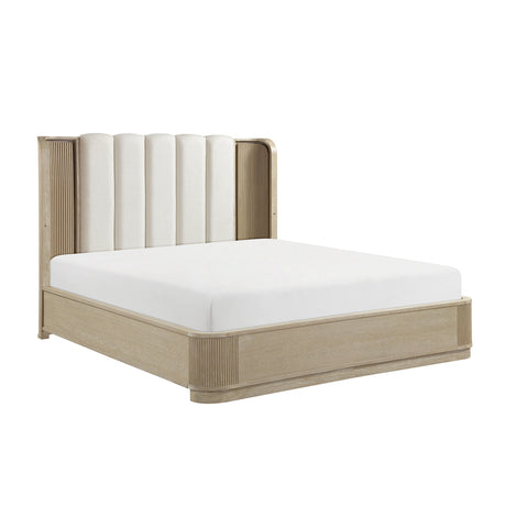 Ribbon Light Brown 5-Piece Queen Bedroom Set by Homelegance at Eve Furniture