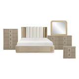 Ribbon Light Brown 5-Piece Queen Bedroom Set by Homelegance at Eve Furniture