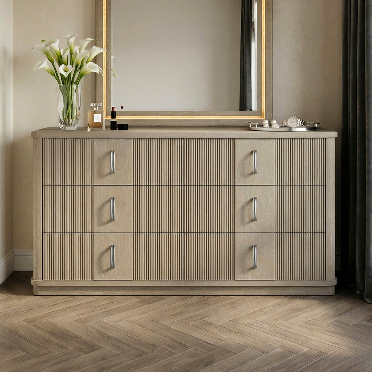 Ribbon Light Brown Chest by Homelegance at Eve Furniture