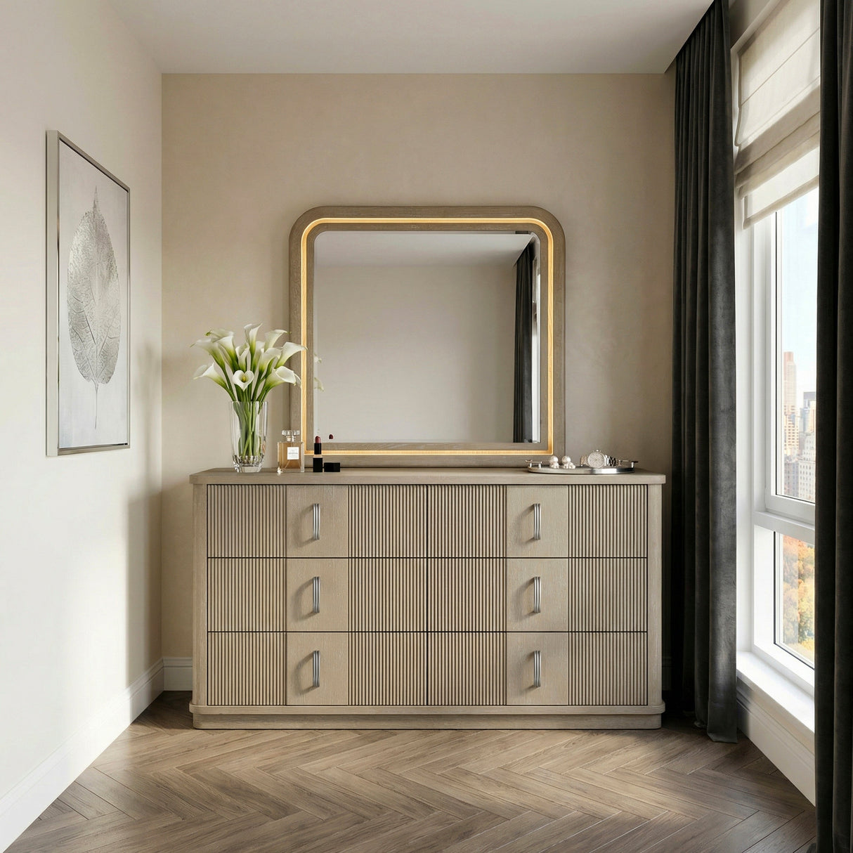 Ribbon Light Brown Chest by Homelegance at Eve Furniture
