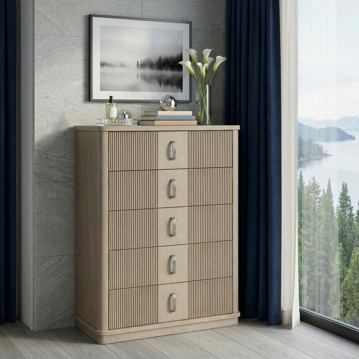 Ribbon Light Brown Chest by Homelegance at Eve Furniture