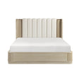 Ribbon Light Brown Upholstered King Bed by Homelegance at Eve Furniture