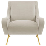 Ricci Stone/Gold Upholstered Saddle Arms Accent Chair by Coaster at Eve Furniture