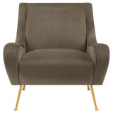 Ricci Truffle/Gold Upholstered Saddle Arms Accent Chair by Coaster at Eve Furniture