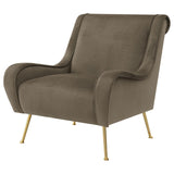 Ricci Truffle/Gold Upholstered Saddle Arms Accent Chair by Coaster at Eve Furniture