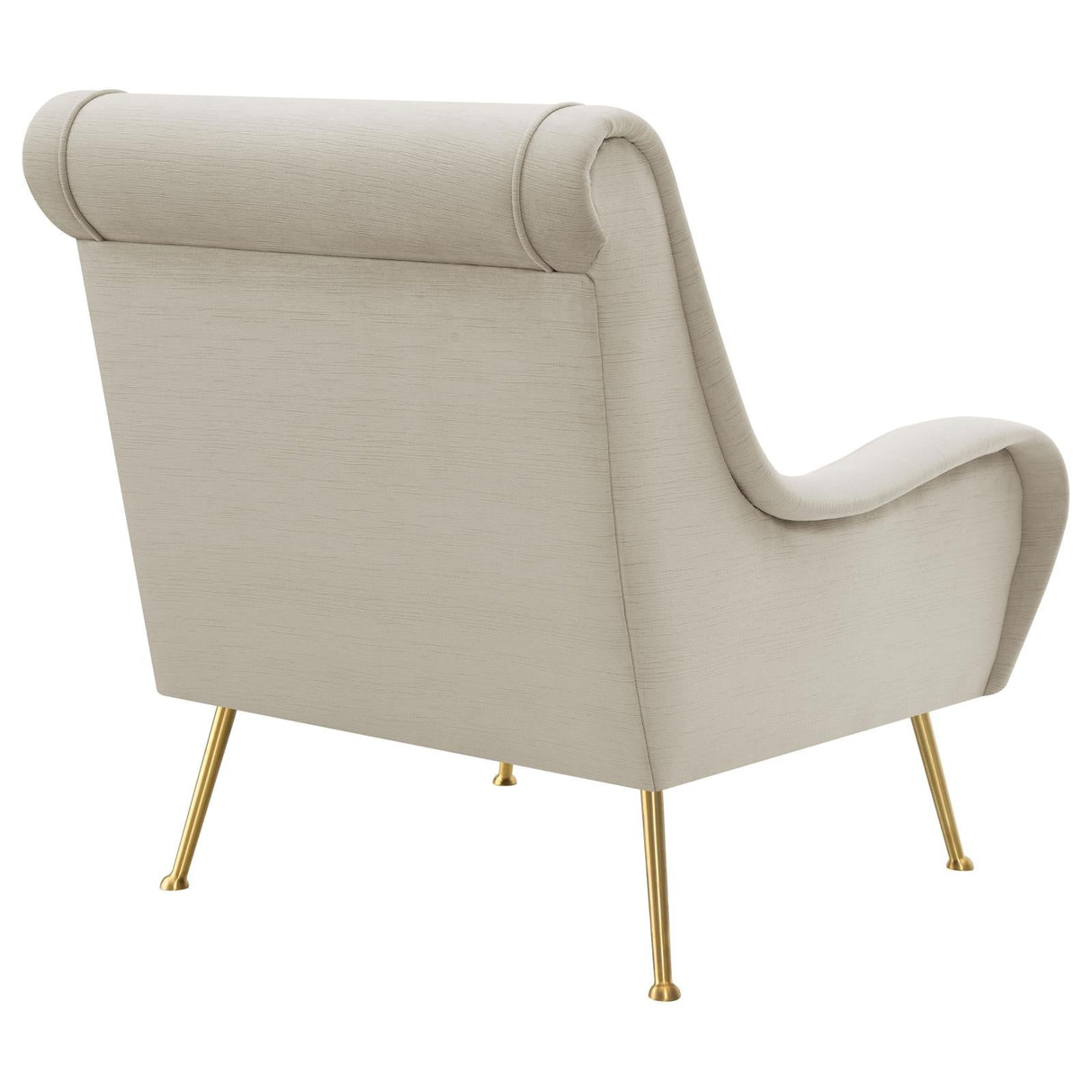 Ricci Stone/Gold Upholstered Saddle Arms Accent Chair