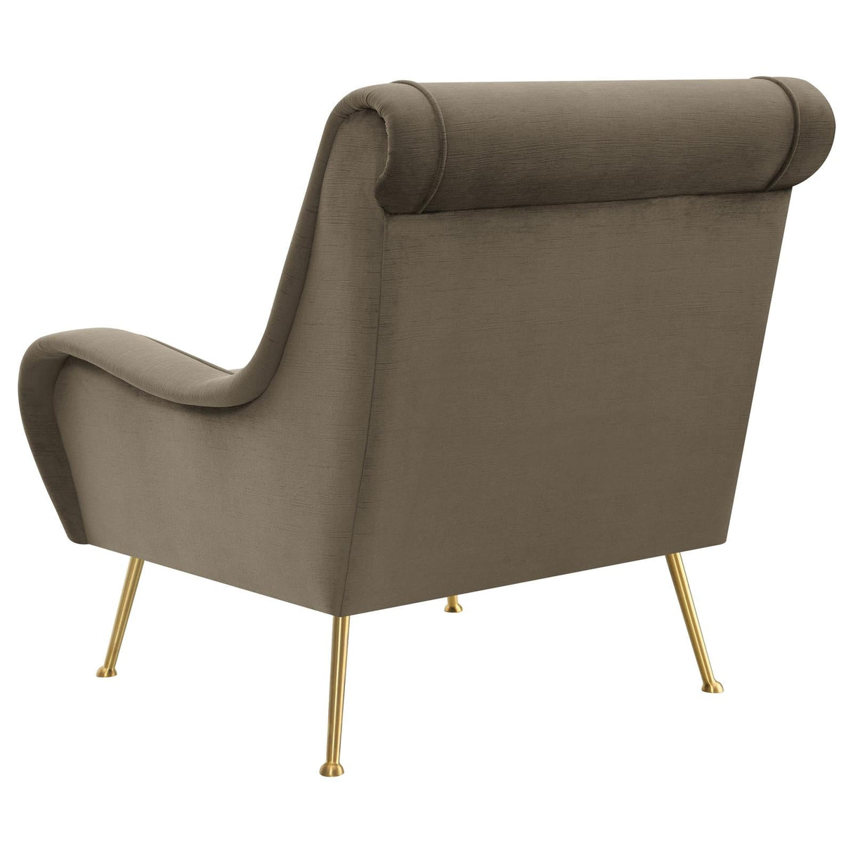 Ricci Truffle/Gold Upholstered Saddle Arms Accent Chair