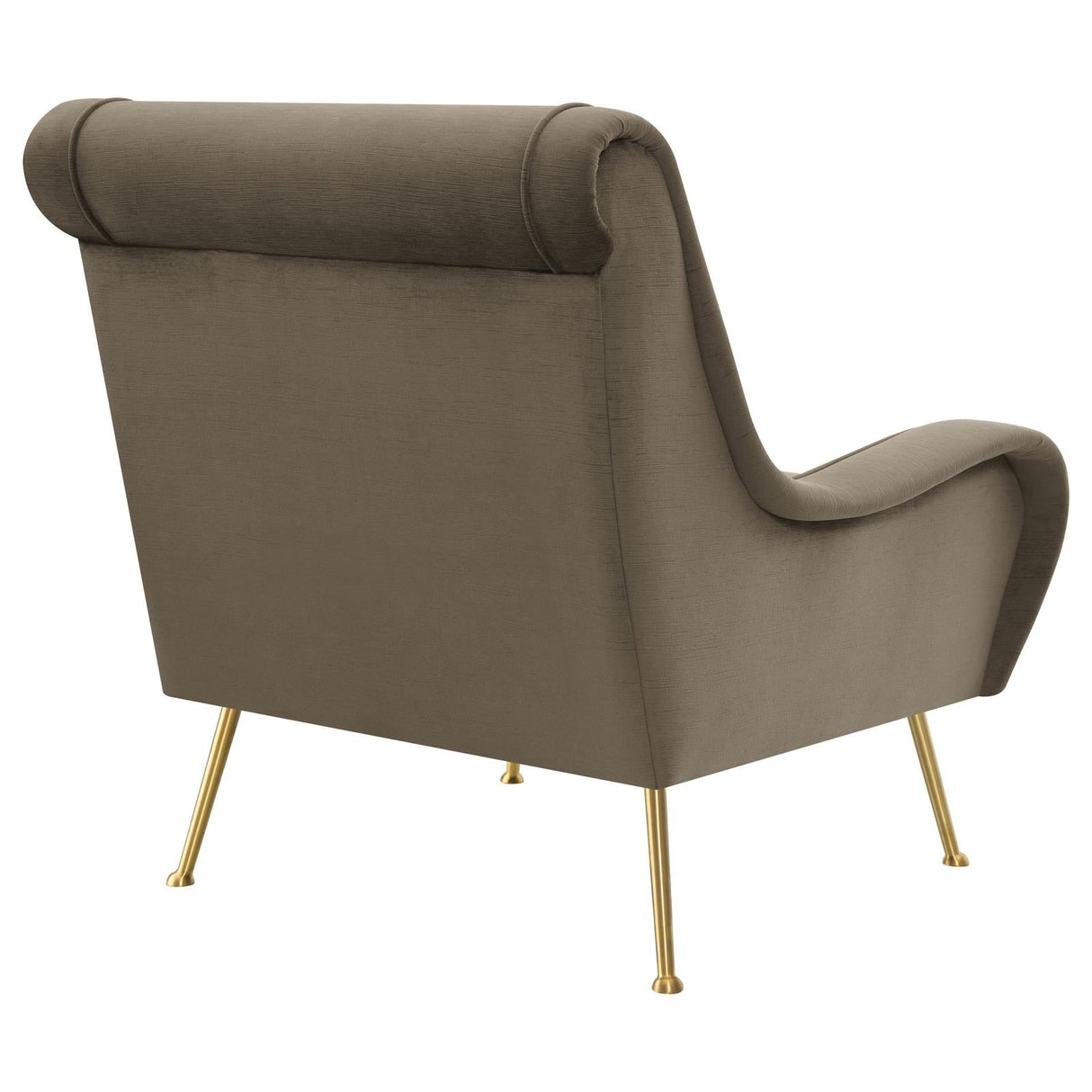 Ricci Truffle/Gold Upholstered Saddle Arms Accent Chair