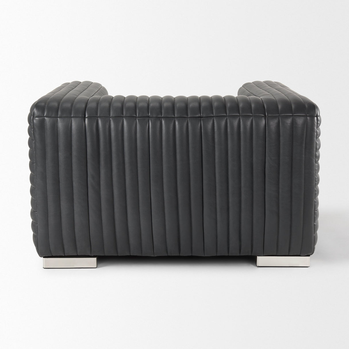 Ricciardo Black Leather Upholstered Arm Chair by Mercana at Eve Furniture