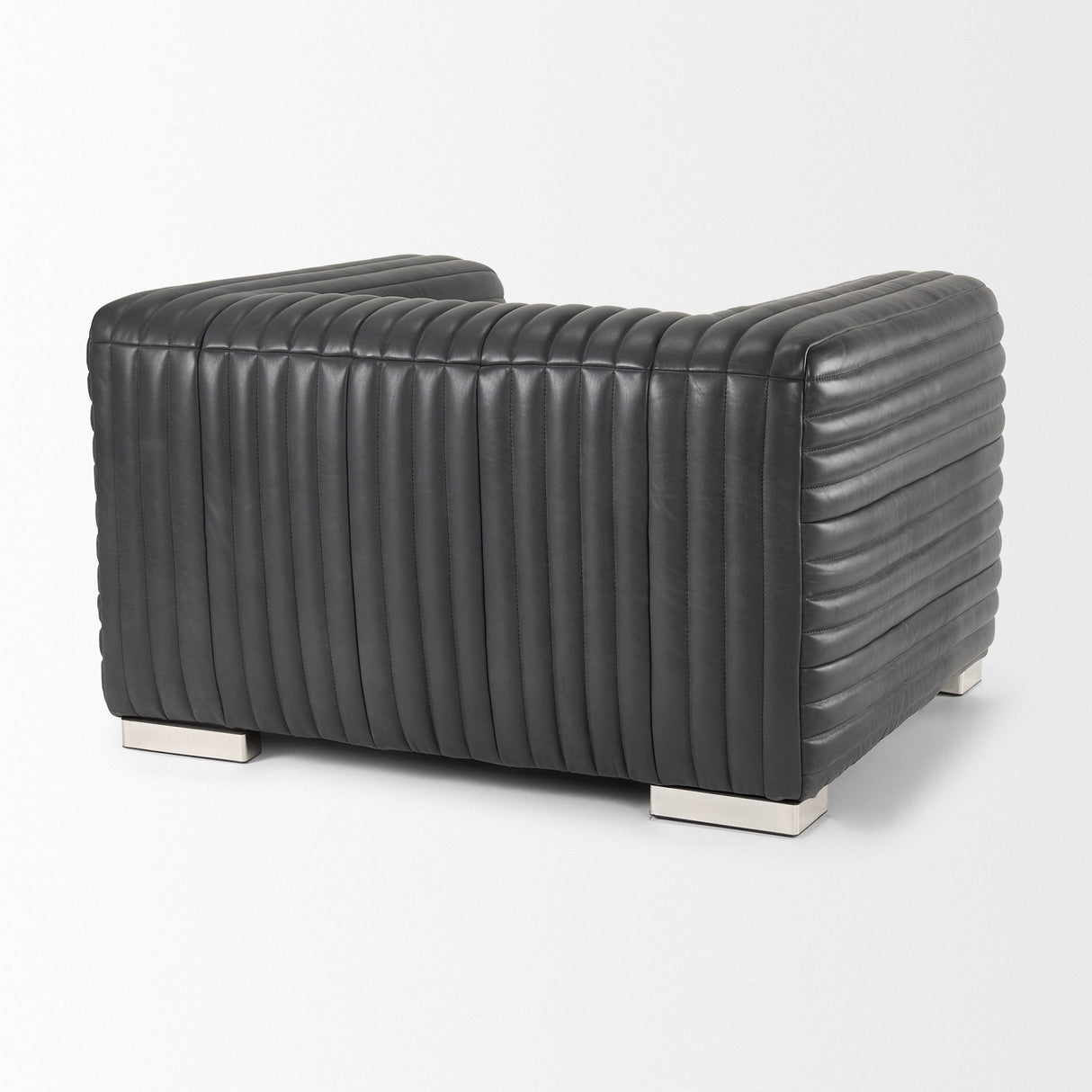 Ricciardo Black Leather Upholstered Arm Chair by Mercana at Eve Furniture