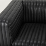 Ricciardo Black Leather Upholstered Arm Chair by Mercana at Eve Furniture