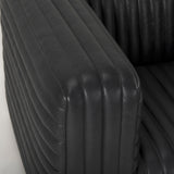 Ricciardo Black Leather Upholstered Arm Chair by Mercana at Eve Furniture