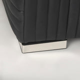 Ricciardo Black Leather Upholstered Arm Chair by Mercana at Eve Furniture