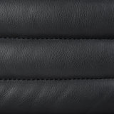 Ricciardo Black Leather Wrapped Three Seater Sofa 82.5L x 38.5W x 26.5H by Mercana at Eve Furniture