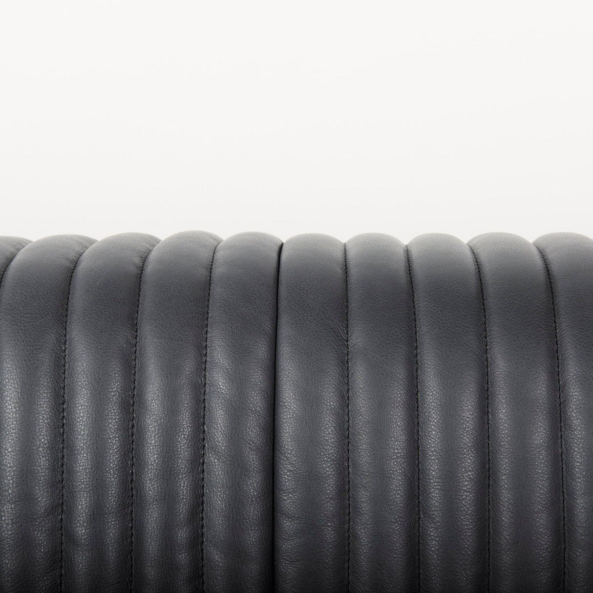 Ricciardo Black Leather Wrapped Three Seater Sofa 82.5L x 38.5W x 26.5H by Mercana at Eve Furniture