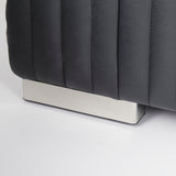 Ricciardo Black Leather Wrapped Three Seater Sofa 82.5L x 38.5W x 26.5H by Mercana at Eve Furniture