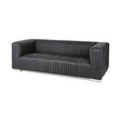 Ricciardo Black Leather Wrapped Three Seater Sofa 82.5L x 38.5W x 26.5H by Mercana at Eve Furniture